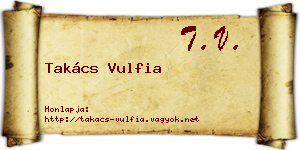 Takács Vulfia névjegykártya